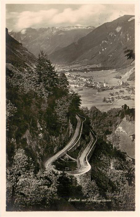 Linthal GL mit Klausenstrasse