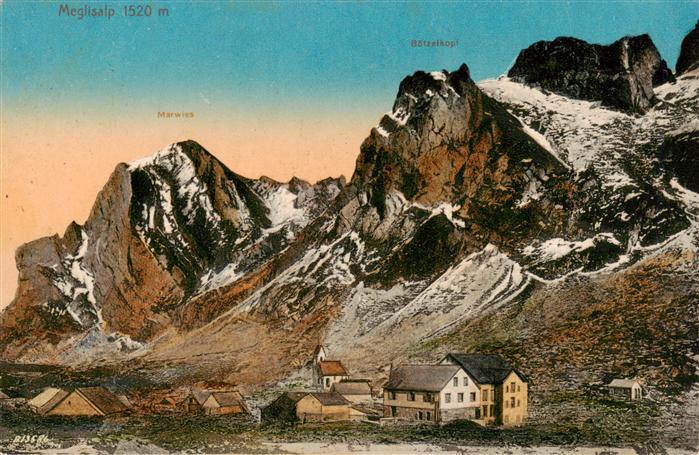 Meglisalp 1520m Altmann AR mit Marwies und Boetzelkopf