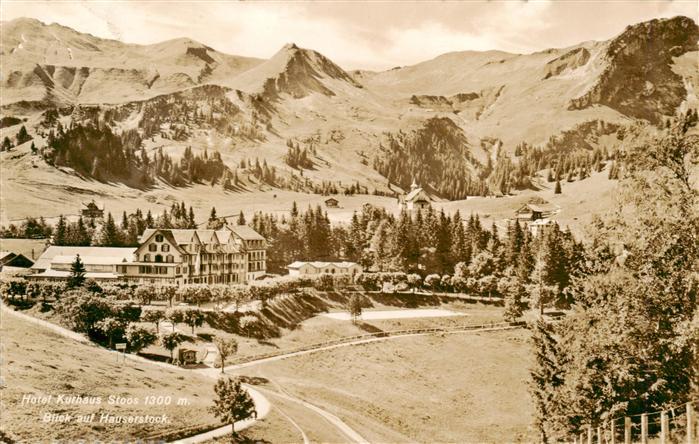 Stoos SZ Hotel Kurhaus Stoos mit Blick auf Hauserstock