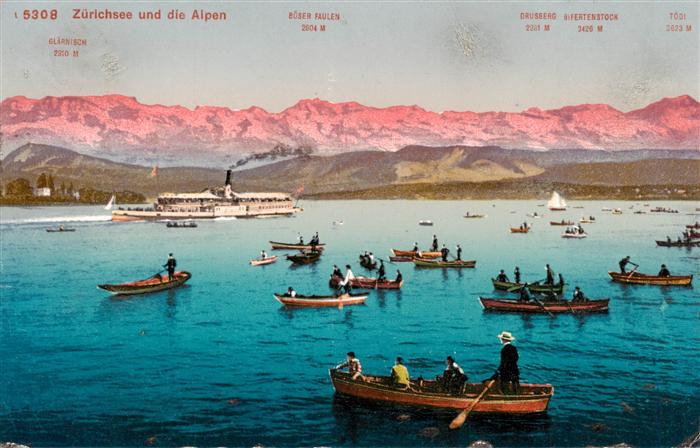 Zuerichsee ZH und die Alpen