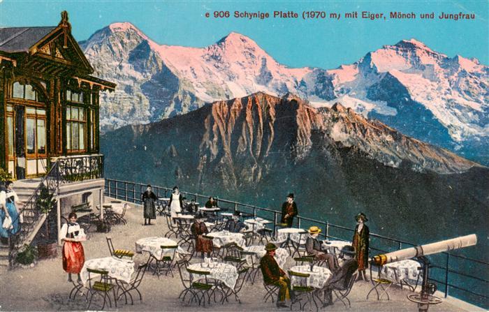 Schynige-Platte Schynigeplatte 2100m BE mit Eiger Moench und Jungfrau