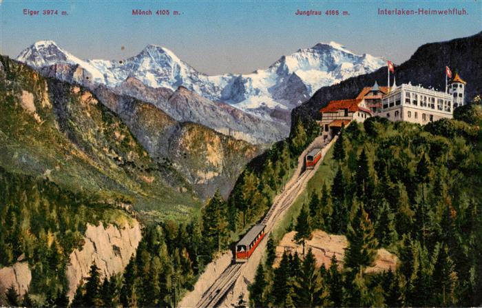 Interlaken BE Heimwehfluh mit Eiger Moench und Jungfrau