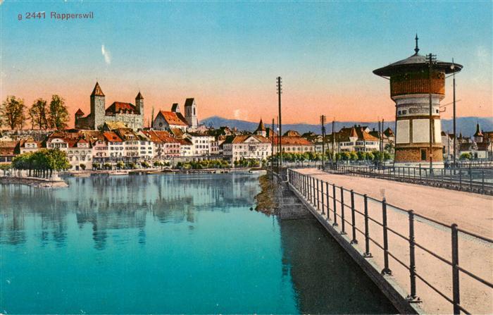 Rapperswil BE Teilansicht mit Schloss und Wasserturm