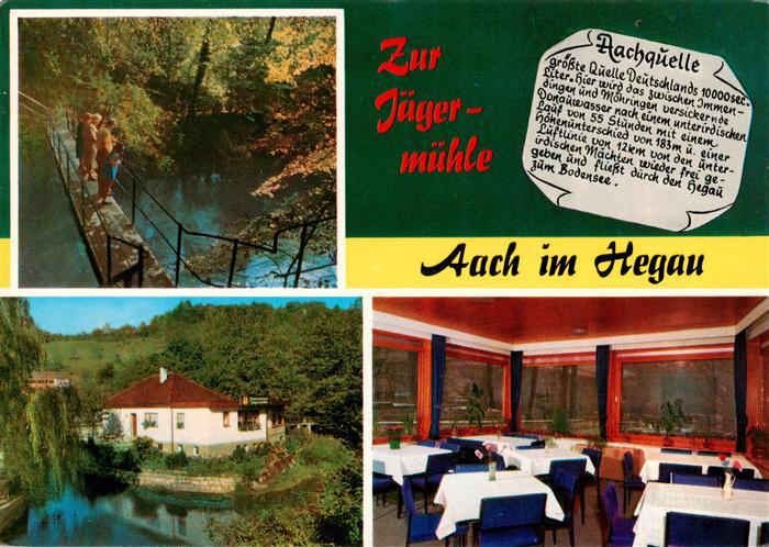 Aach  Hegau Gasthaus Zur Jaegermuehle Aachquelle Gaststube