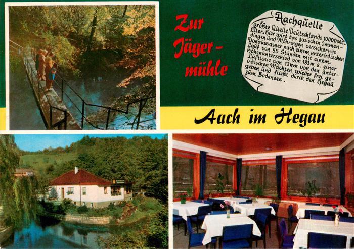 Aach  Hegau Gasthaus Zur Jaegermuehle Aachquelle Gaststube