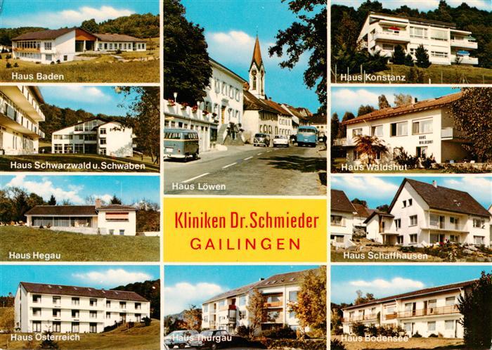 Gailingen Singen BW Kliniken Dr Schmieder mit den Haeusern Baden Schwarzwald Heg