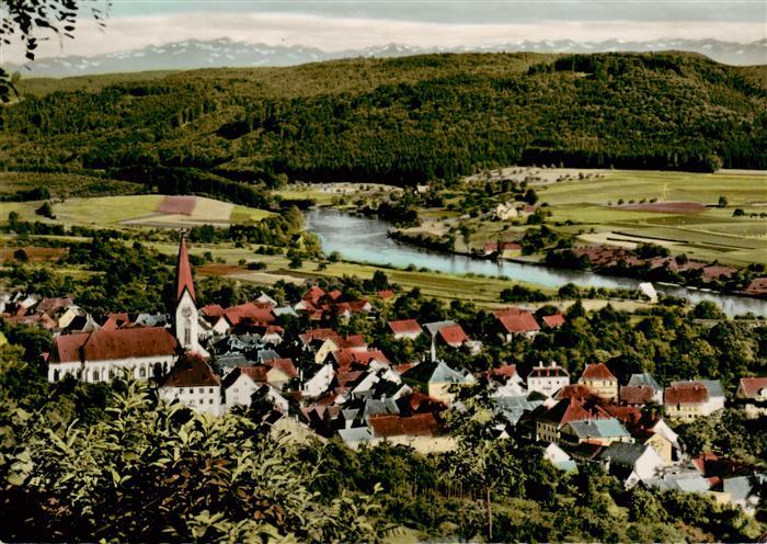 Gailingen Singen BW Panorama mit Saentis und Hochfirsten