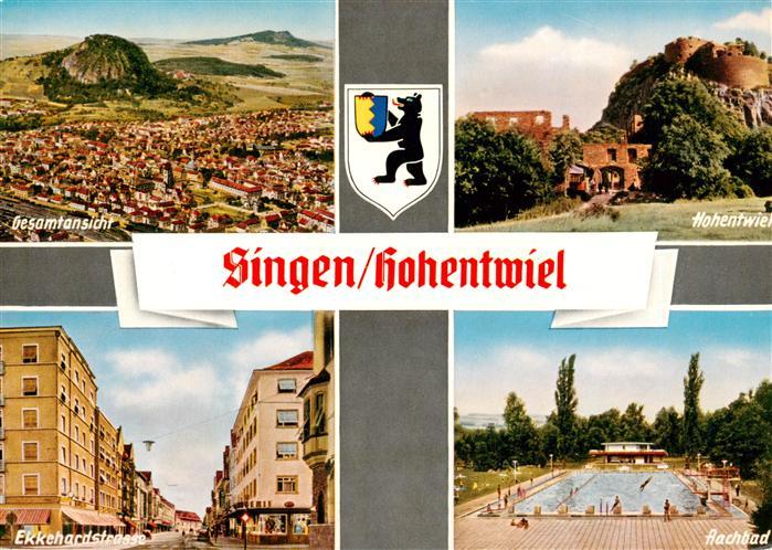 Singen Hohentwiel Fliegeraufnahme mit Festungsruine Hohentwiel Ekkehardstrasse A