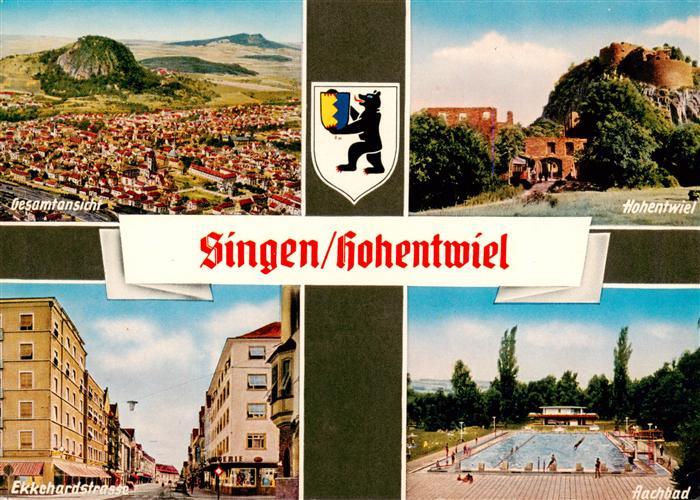 Singen Hohentwiel Fliegeraufnahme mit Festungsruine Hohentwiel Ekkehardstrasse A