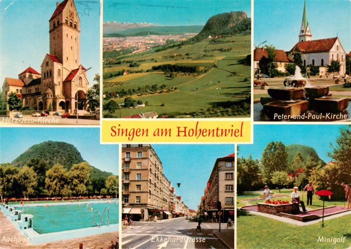 Singen Hohentwiel Herz Jesu Kirche Aachbad Ekkehardstrasse Minigolf Peter und Pa