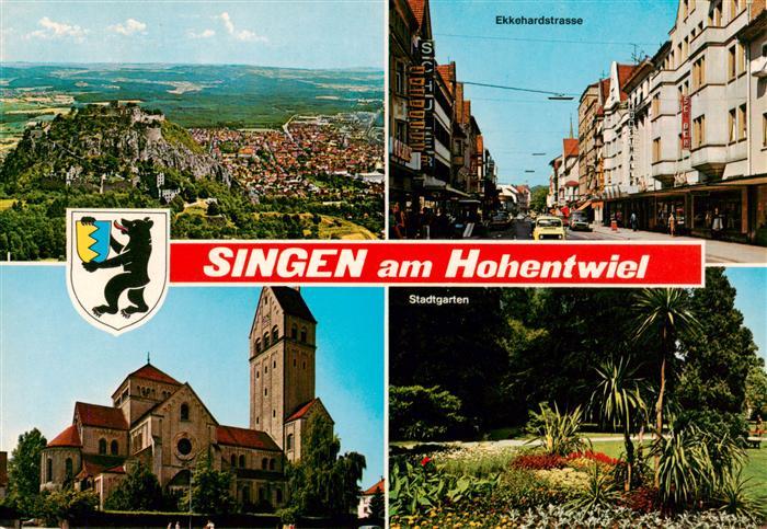 Singen Hohentwiel Fliegeraufnahme Herz Jesu Kirche Ekkehardstrasse Stadtgarten