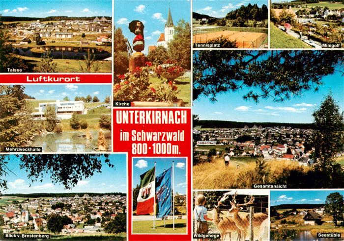 Unterkirnach Talsee Mehrzweckhalle Blick vom Brestenberg Kirche Tennisplatz Pano