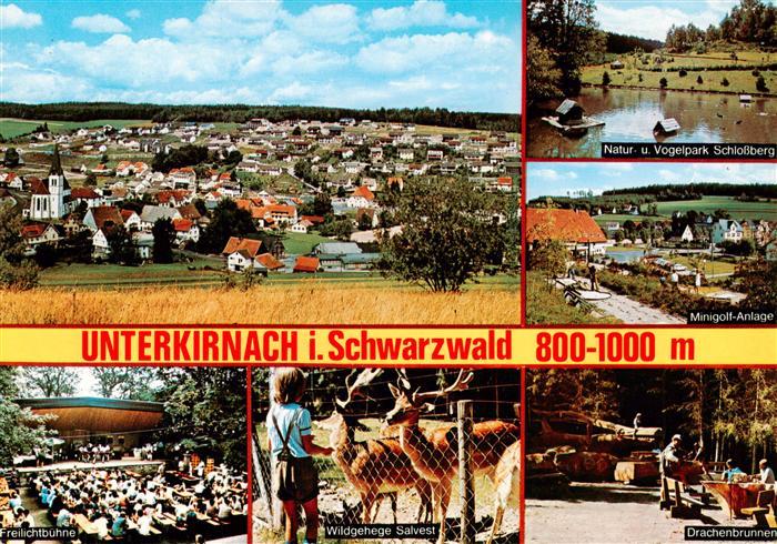 Unterkirnach Panorama Natur Vogelpark Schlossberg Minigolf Freilichtbuehne Wildg