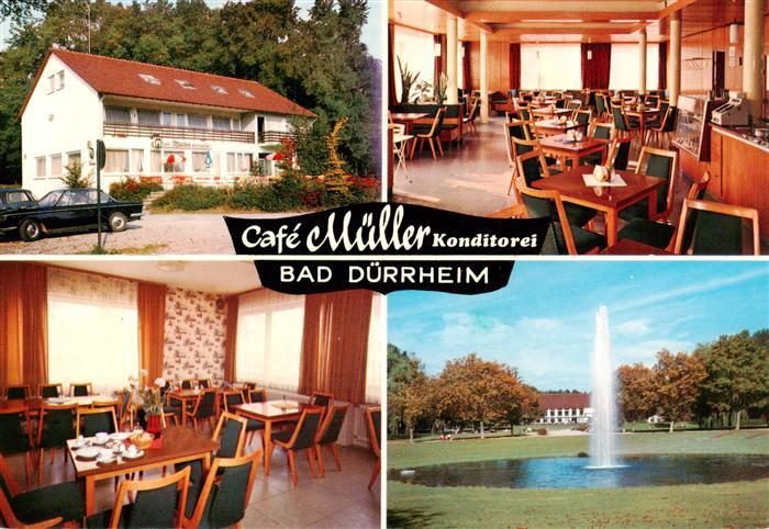 Bad Duerrheim Cafe Mueller Konditorei Gastraeume Springbrunnen