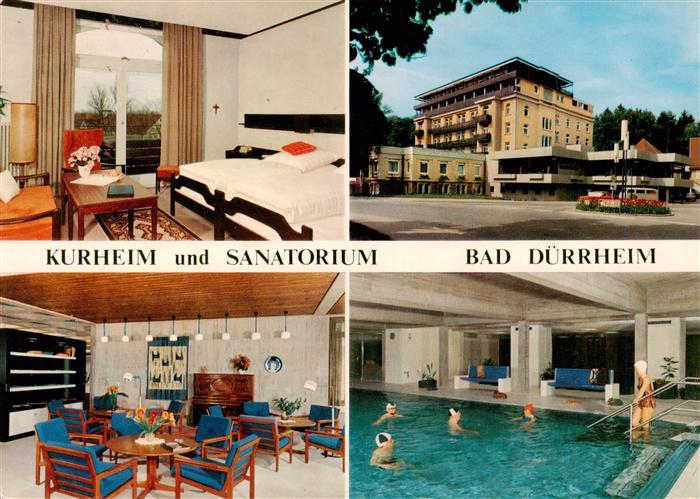 Bad Duerrheim Kurheim und Sanatorium Gastraum Zimmer Hallenbad