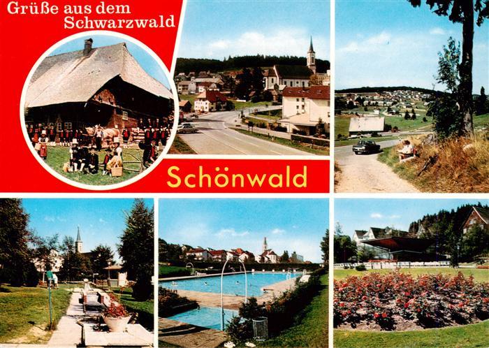 Schoenwald Schwarzwald Gasthof Kirche Ortsansicht Park Schwimmbad