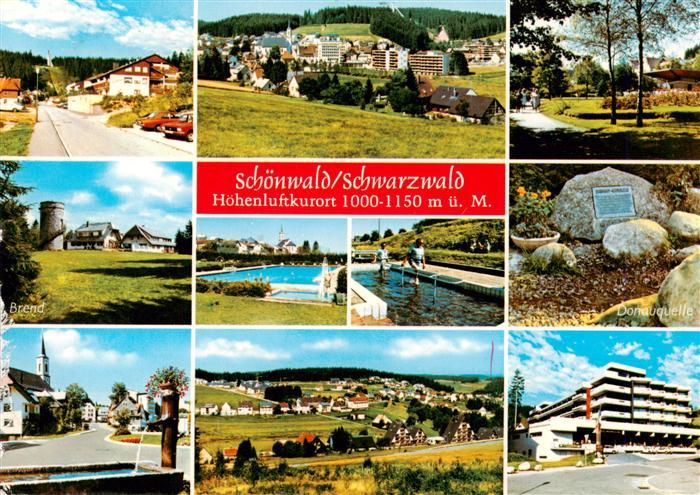 Schoenwald Schwarzwald Orts und Teilansichten Schwimmbad Wassertreten Donauquell