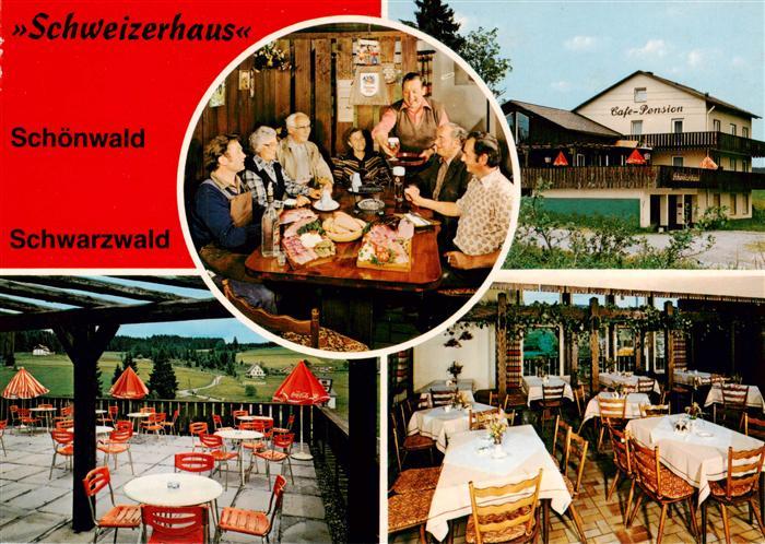 Schoenwald Schwarzwald Restaurant Schweizerhaus Cafe Pension Terrasse Gastraeume