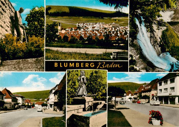 Blumberg  Baden Brunnen Panorama Ortspartien Wasserfall