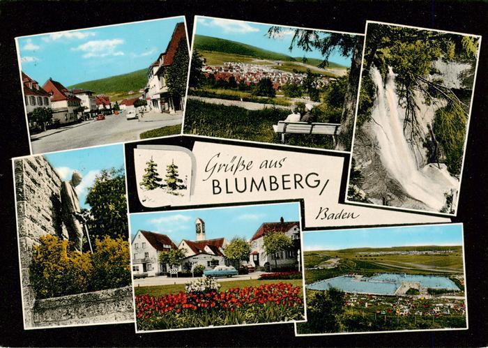 Blumberg  Baden Ortspartien Brunnen Kirche Schwimmbad Wasserfall