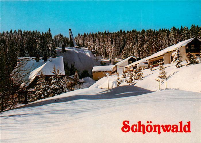 Schoenwald Schwarzwald Winterpanorama mit Sprungschanze