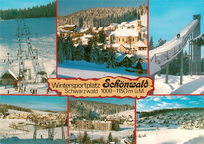 Schoenwald Schwarzwald Skilift Kirche Sprungschanze Panorama