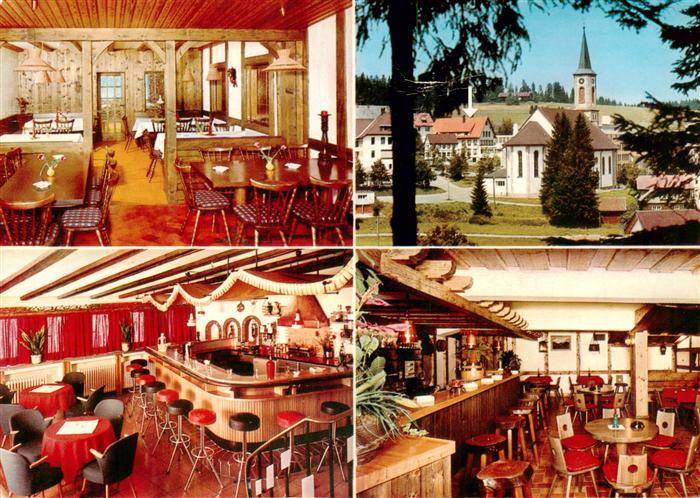Schoenwald Schwarzwald Gasthof Pension Landpost Restaurant Motiv mit Kirche