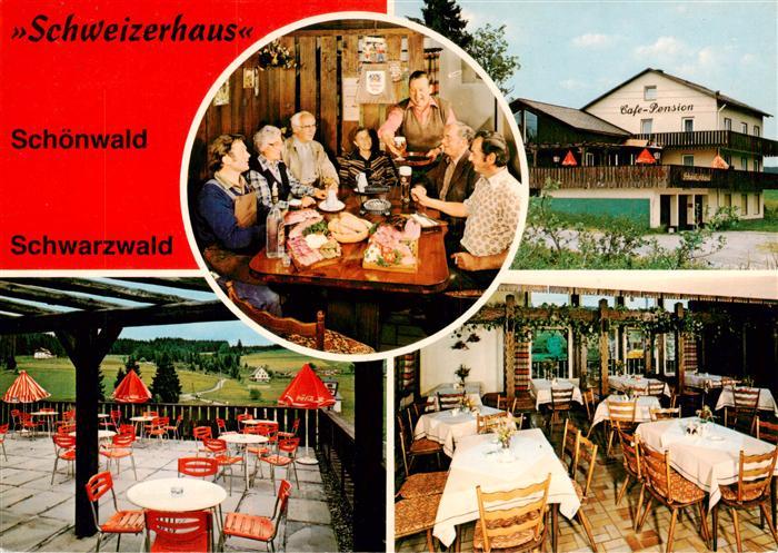 Schoenwald Schwarzwald Restaurant Café Pension Schweizerhaus Gastraum Terrasse
