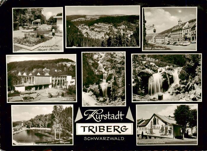 Triberg Teilansichten Kurstadt im Schwarzwald Kurhaus Konzert Pavillon Wasserfae