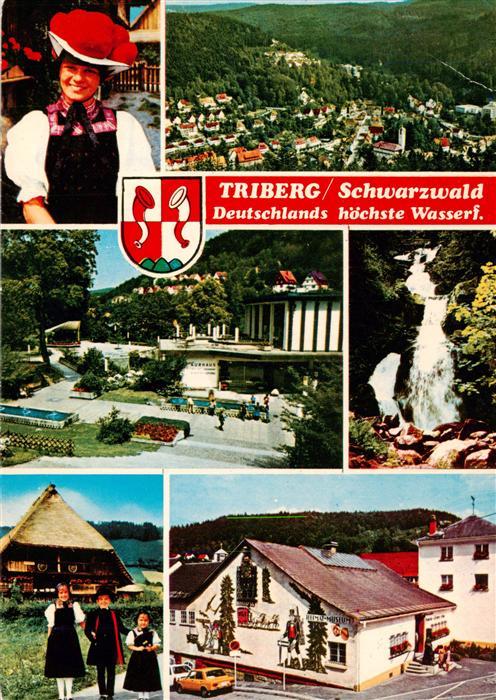 Triberg Trachtenmaedchen Panorama Kurhaus Wasserfall Trachten Uhrenhaus