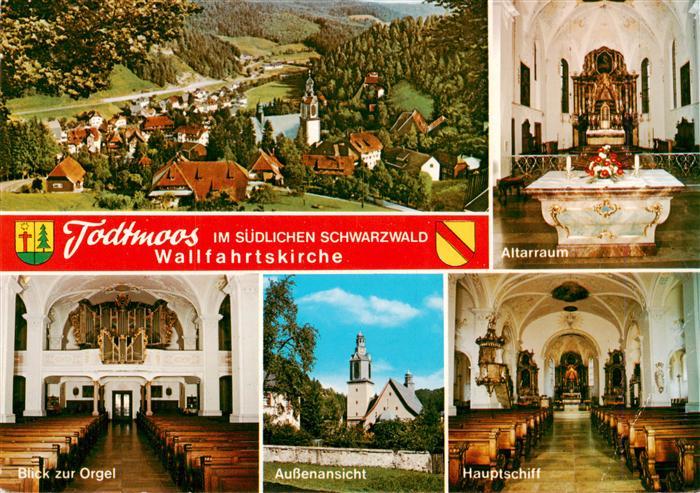 Todtmoos Schwarzwald BW Panorama Altarraum Blick zur Orgel Aussenansicht Hauptsc
