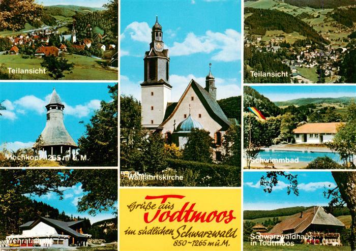 Todtmoos Schwarzwald BW Teilansicht Hochkopf Wehratalhalle Wallfahrtskirche Teil