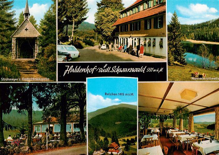 Neuenweg Haldenhof Strohmeyers Gedaechtniskapelle Nonnenmattweiher Terrasse Belc