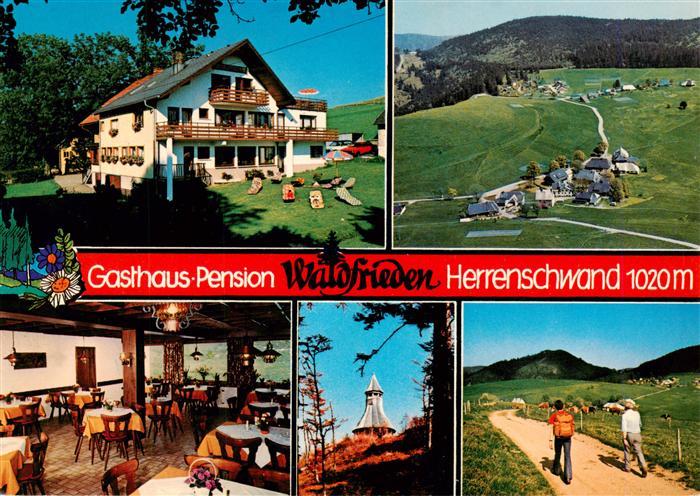 Herrenschwand Todtnau BW Gasthaus Pension Waldfrieden Fliegeraufnahme Gastraum T