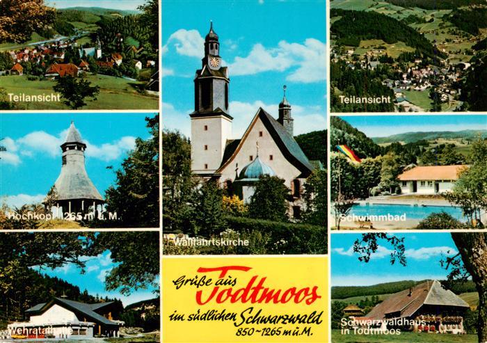 Todtmoos Schwarzwald BW Teilansichten Hochkopfturm Wehratalhalle Wallfahrtskirch