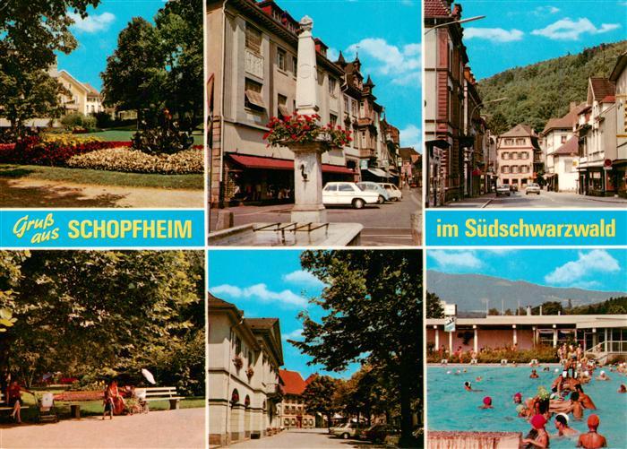 Schopfheim Park Brunnen Ortsmotive Schwimmbad