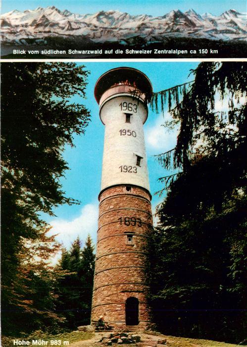 Schopfheim Hohe Moehr mit Schweizer Zentralalpen