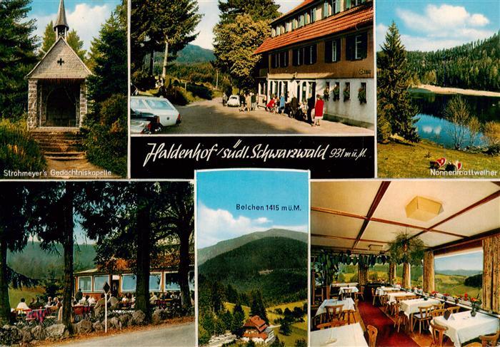 Neuenweg Haldenhof Strohmeyers Gedaechtniskapelle Nonnenmattweiher Terrasse Belc