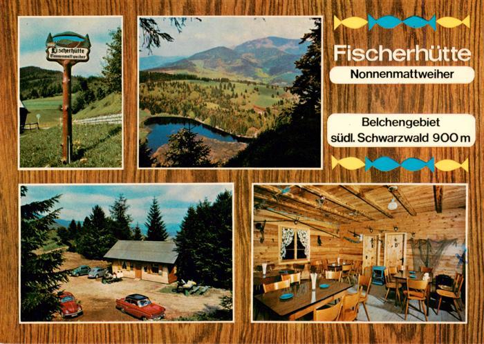 Neuenweg Fischerhuette Nonnenmattweiher Panorama Gastraum