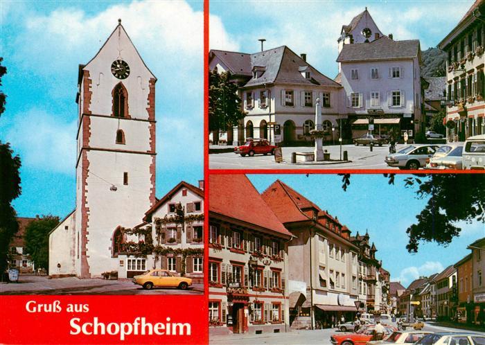 Schopfheim Kirche Marktplatz Ortspartie