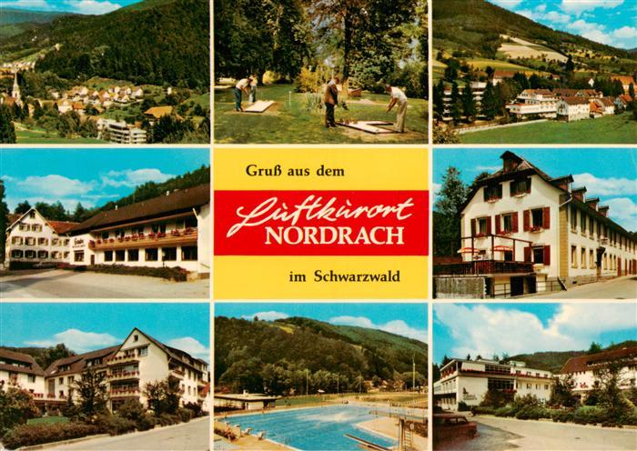 Nordrach Teilansichten Luftkurort im Schwarzwald Freibad Minigolf