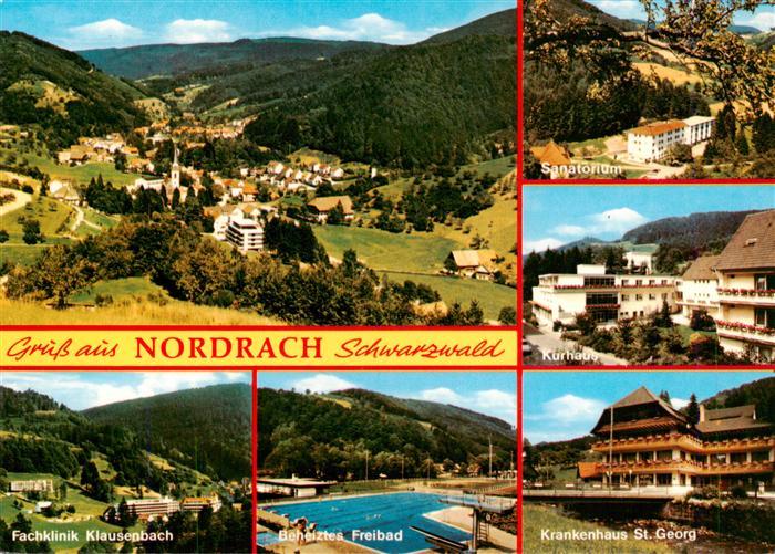 Nordrach Panorama Luftkurort im Schwarzwald Sanatorium Kurhaus Krankenhaus Freib
