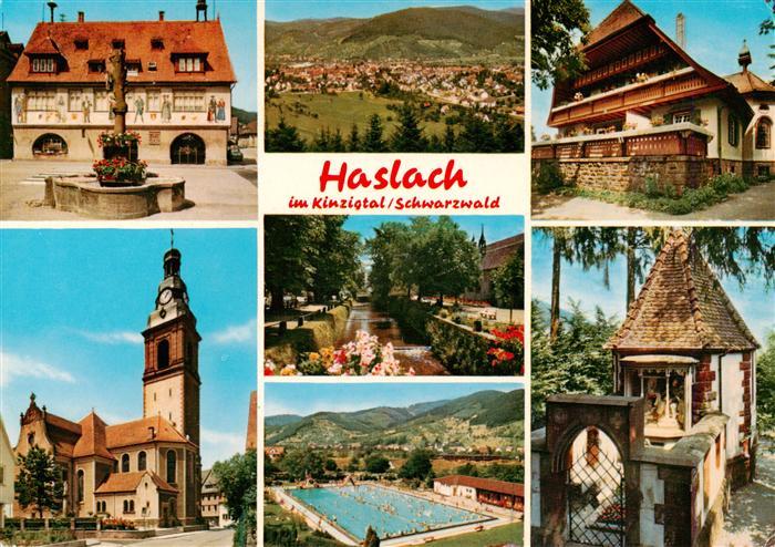 Haslach Kinzigtal Rathaus Panorama Gasthaus Kirche Schwimmbad Kapelle