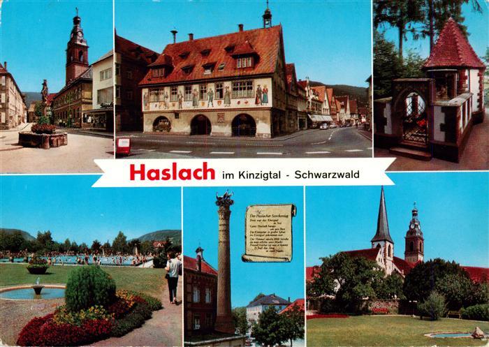Haslach Kinzigtal Brunnen Rathaus Kapelle Freibad StorchenturmKirche