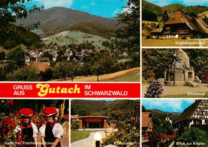 Gutach Schwarzwald Panorama Gutacher Trachtenmaedchen Kuranlagen Vogtsbauernhof