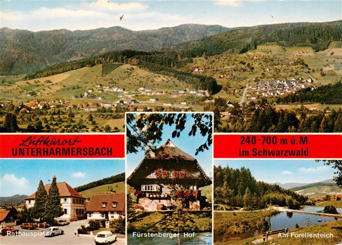 Unterharmersbach Panorama Rathausplatz Fuerstenberger Hof Am Forellenteich