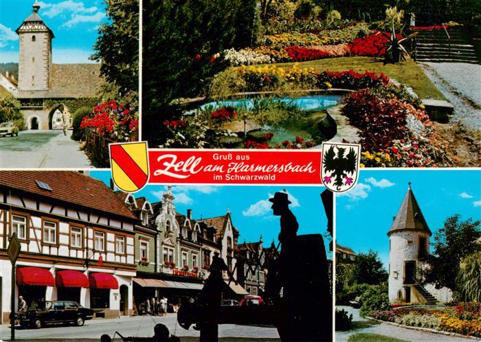 Zell Harmersbach Teilansichten Ortszentrum Turm Marktplatz Parkanlagen