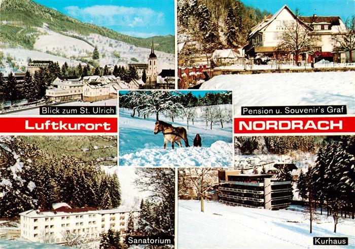 Nordrach Blick zum St Ulrich Pension und Souvenirs Graf Sanatorium Kurhaus
