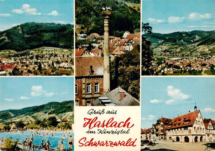 Haslach Kinzigtal Panorama Schwimmbad Storchenturm Rathaus