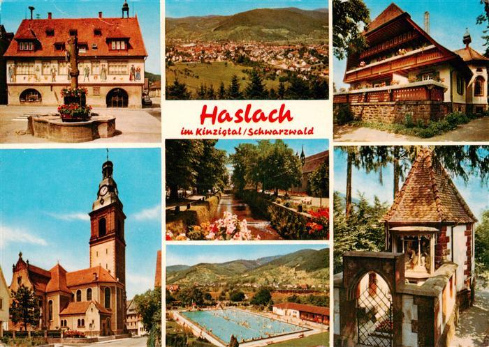 Haslach Kinzigtal Brunnen Rathaus Kapelle Freibad Storchenturm Kirche